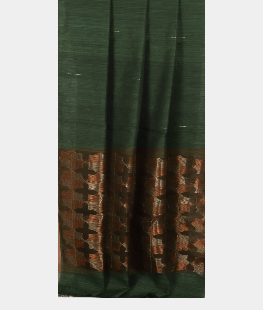 Green Handwoven Tussar Saree T3194712