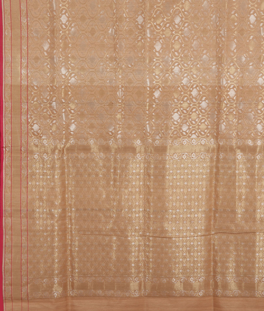 Beige Banaras Tussar Saree T2068604