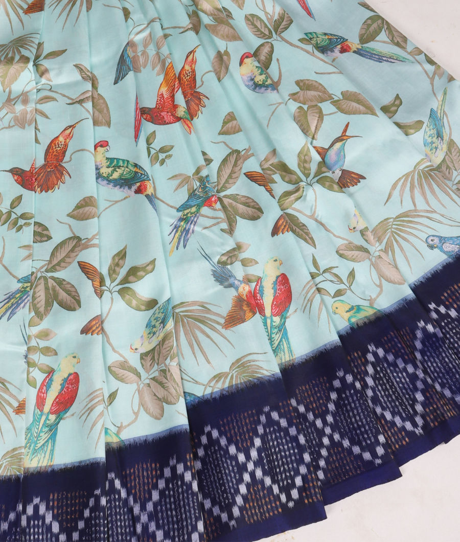 Blue Ikat Silk Saree T3278194