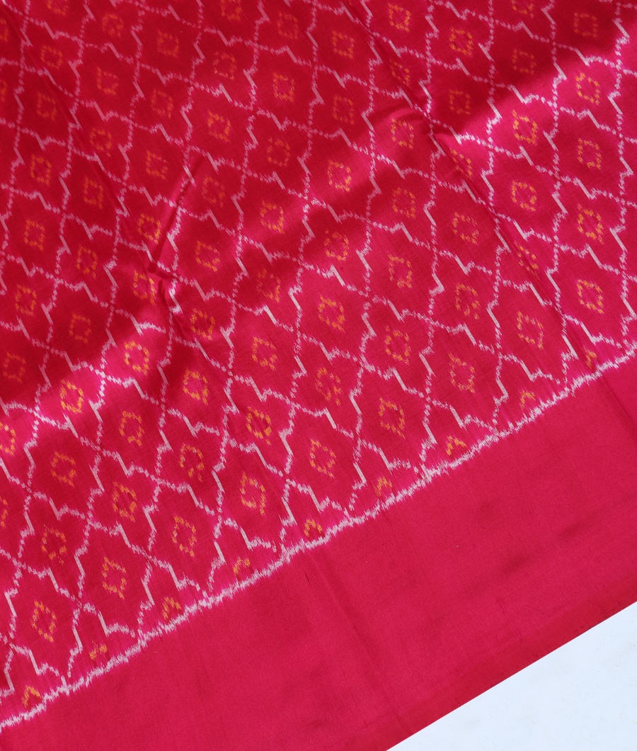 Peach Ikat Silk Saree T3278243