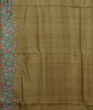 Mehndi Green Tussar Embroidery Saree T2515123