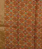 Mustard Yellow Printed Raw Silk Saree T2949493