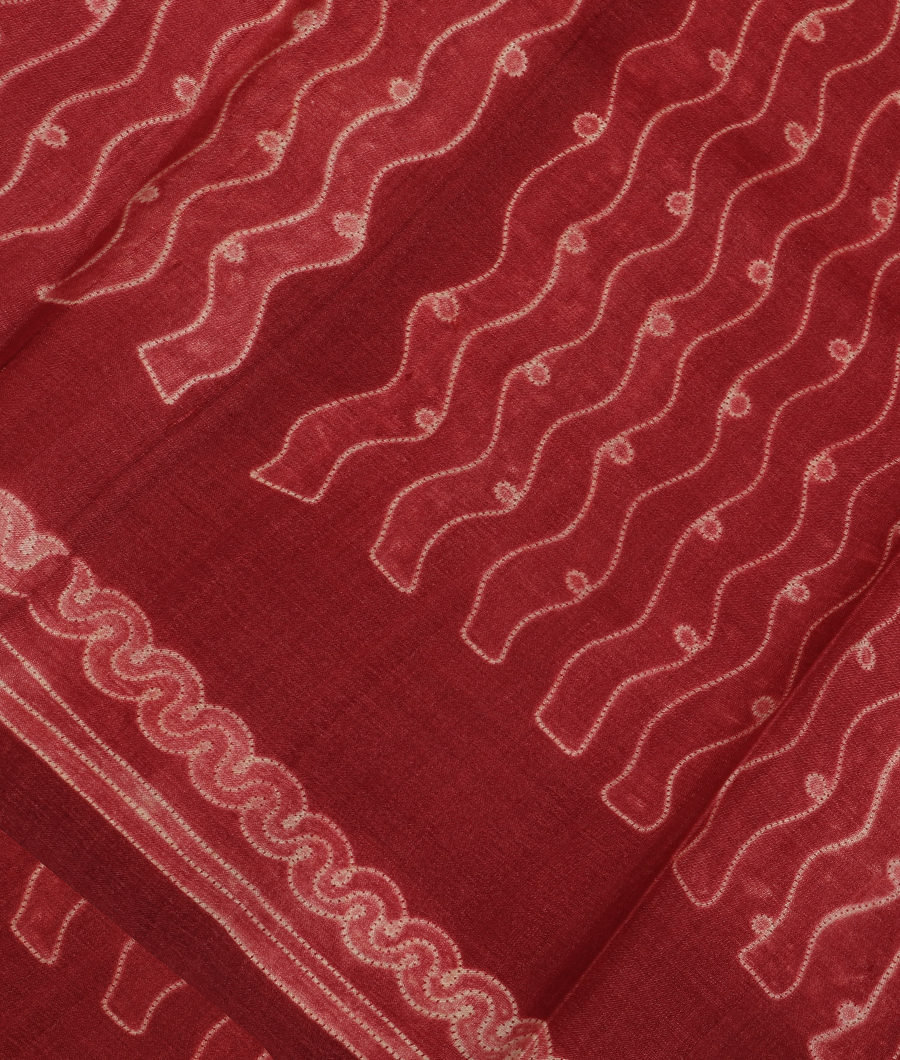 Maroon Tussar Printed Saree T307698-image
