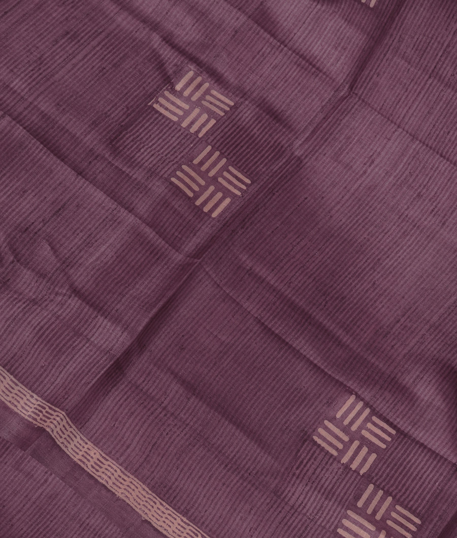Purple Tussar Printed Saree T328852-image