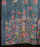 Blue Batik Printed Silk Saree T3290165