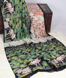Black Batik Printed Silk Saree T3290171