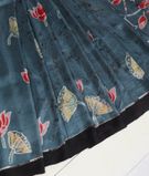 Blue Batik Printed Silk Saree T3290162