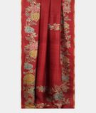 Red Tussar Embroidery Saree T3294952