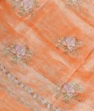 Peach Linen Embroidery Saree T3047771