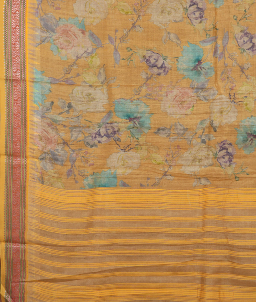 Beige Vidarbha Tussar Saree T3095334
