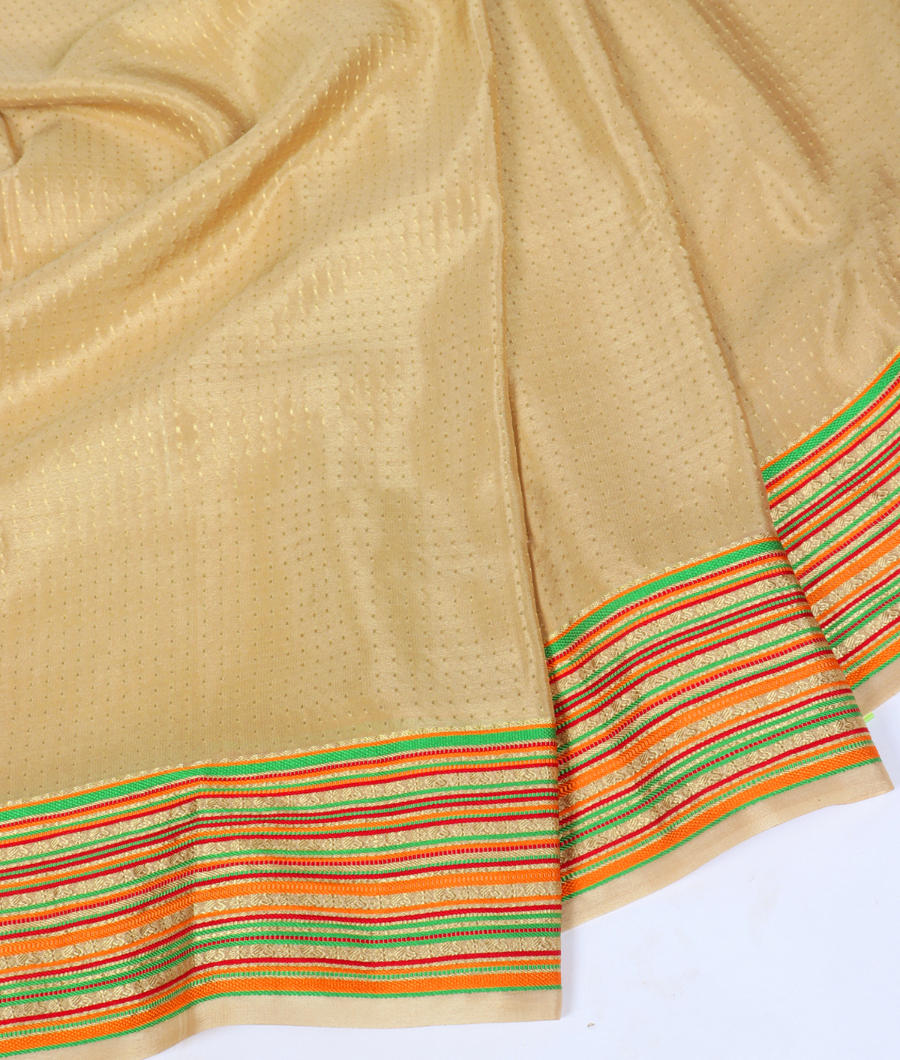 Beige Mysore Crepe Silk Saree T308811-image