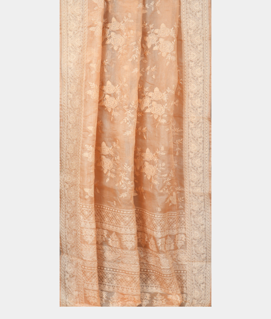 Cream Silk Kota Embroidery Saree T3261352