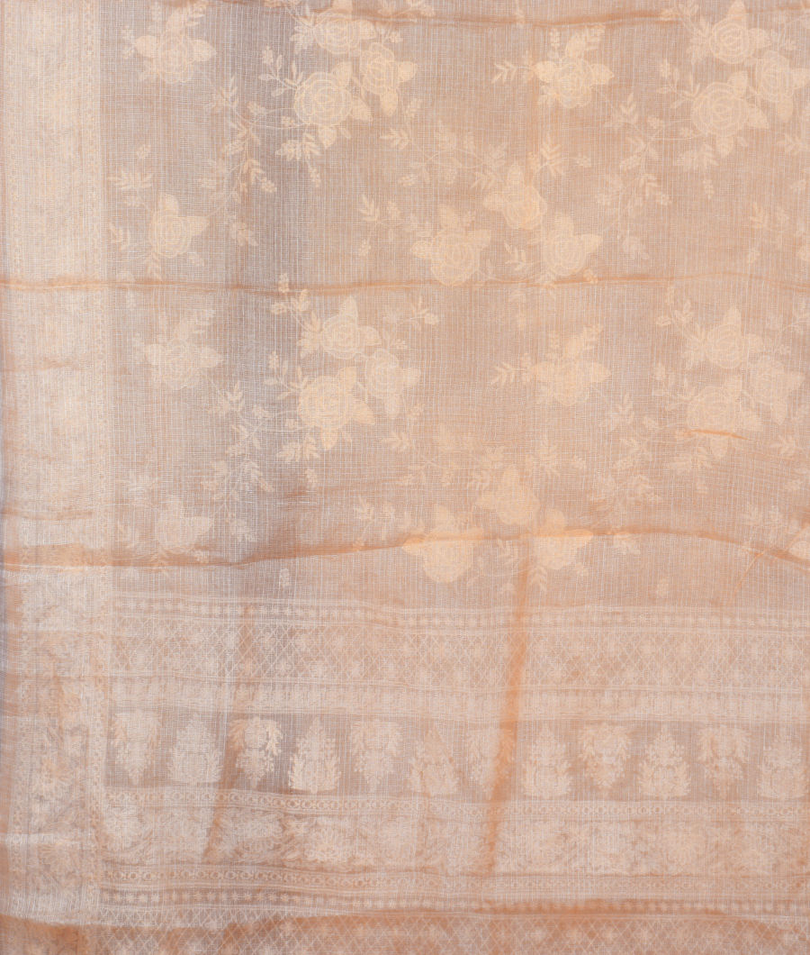 Cream Silk Kota Embroidery Saree T3261353