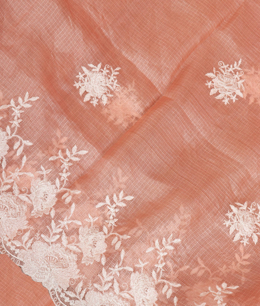 Light Mauve Pink Silk Kota Embroidery Saree T326925-image