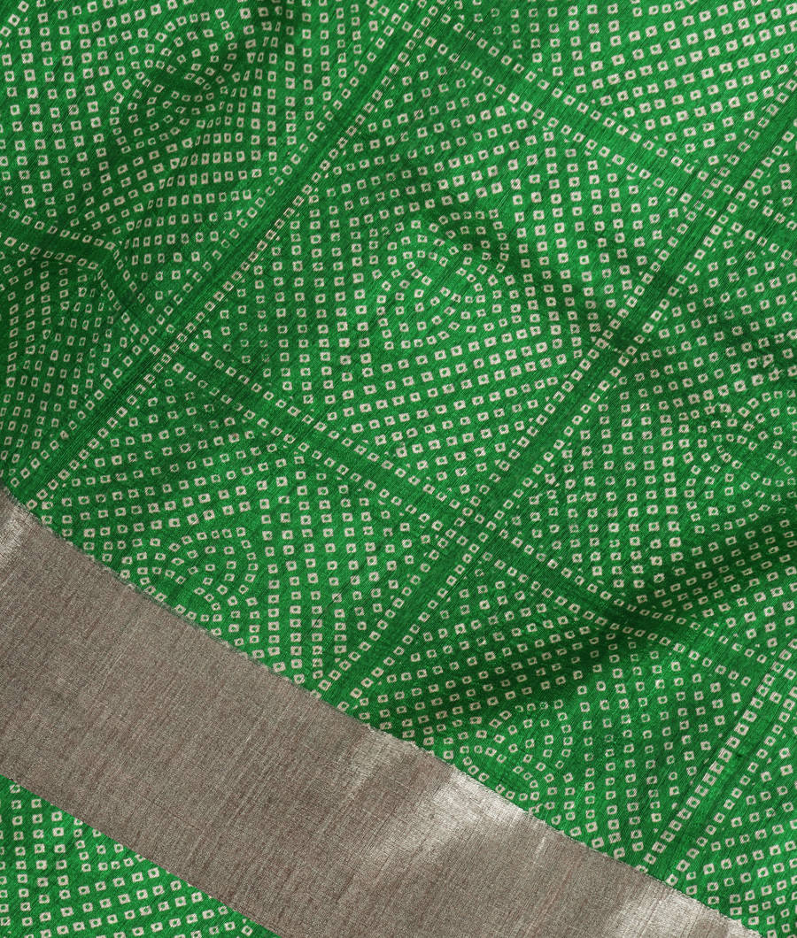 Green Tussar Printed Saree T318900-image