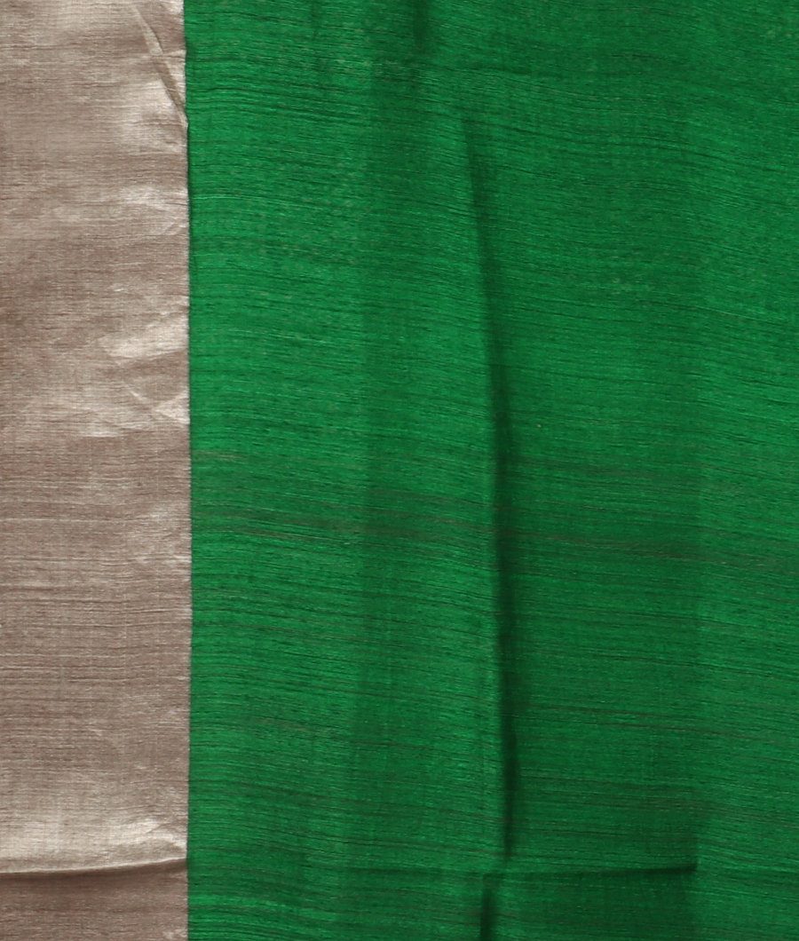 Green Tussar Printed Saree T3189003