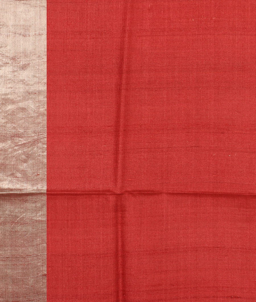 Red Tussar Printed Saree T3084683