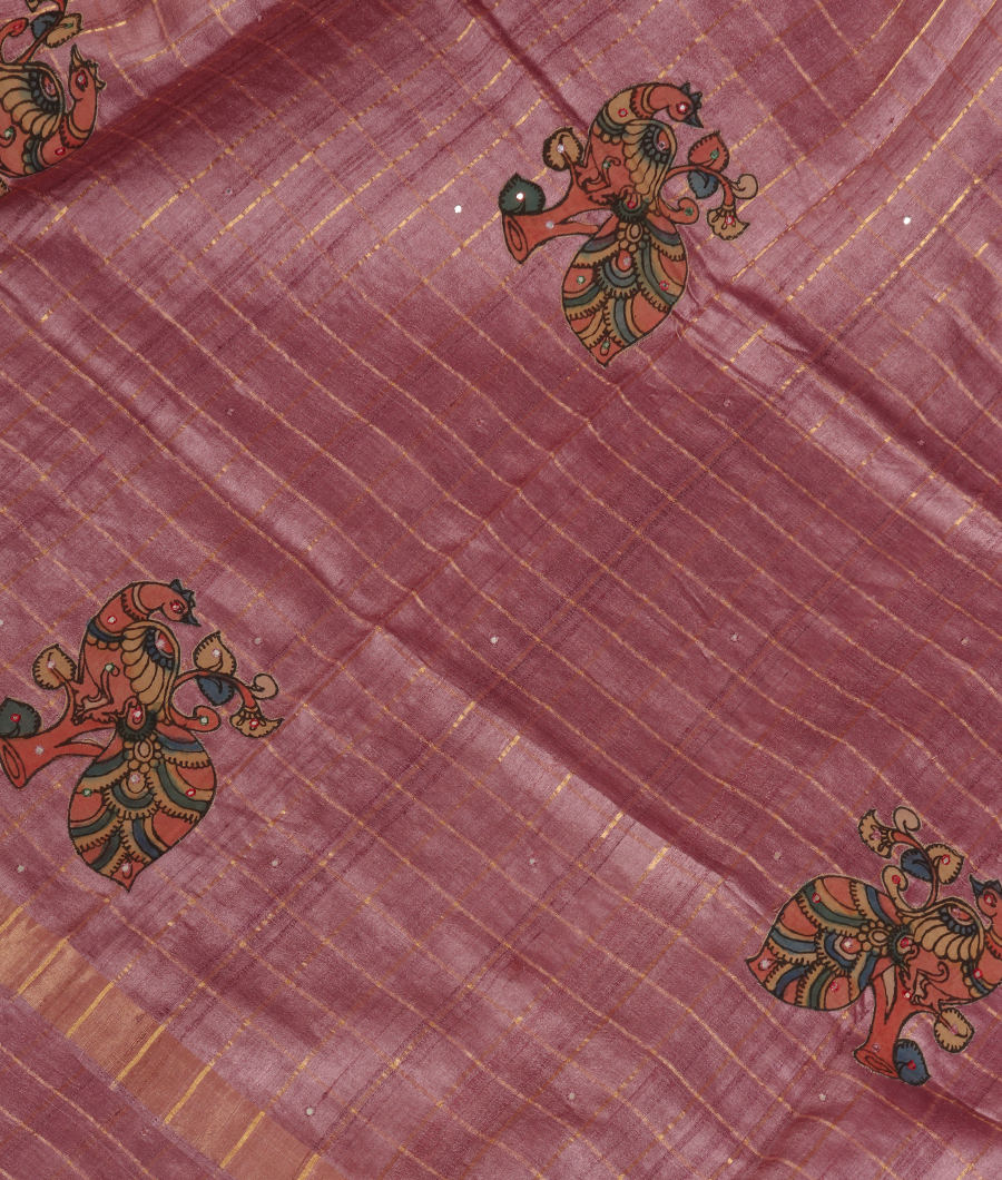 Lavender Woven Tussar Saree T330773-image