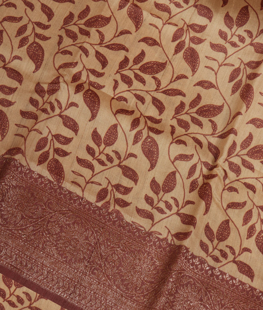 Beige Vidarbha Tussar Saree T316288-image