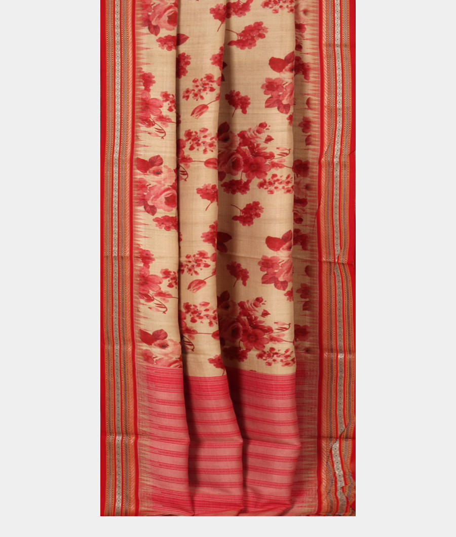 Beige Vidarbha Tussar Saree T3189232