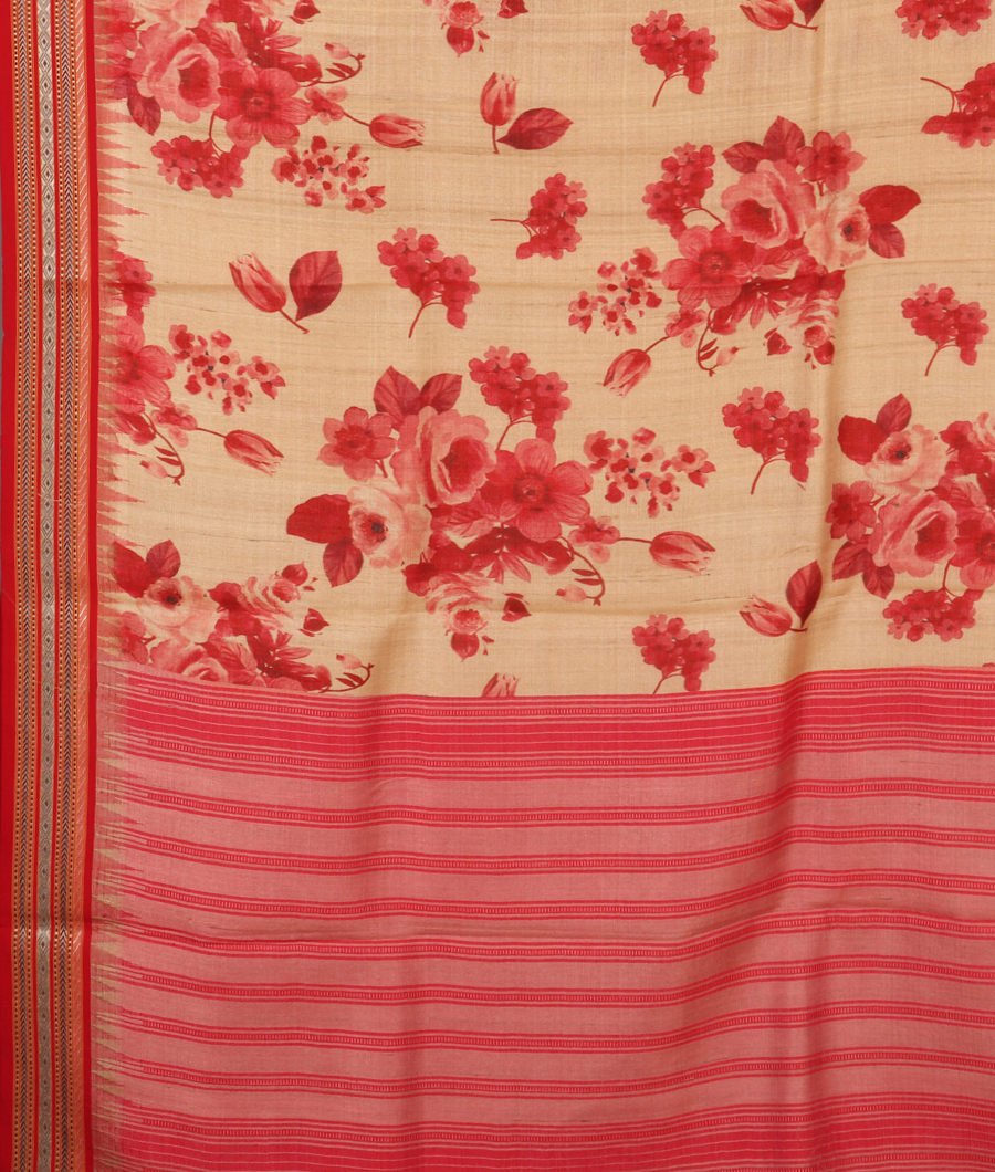 Beige Vidarbha Tussar Saree T3189234