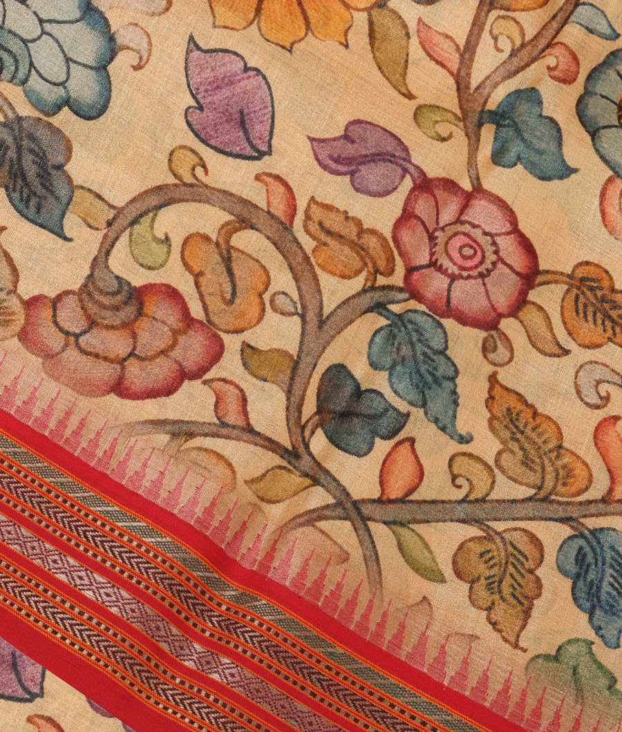 Beige Vidarbha Tussar Saree T237177-image