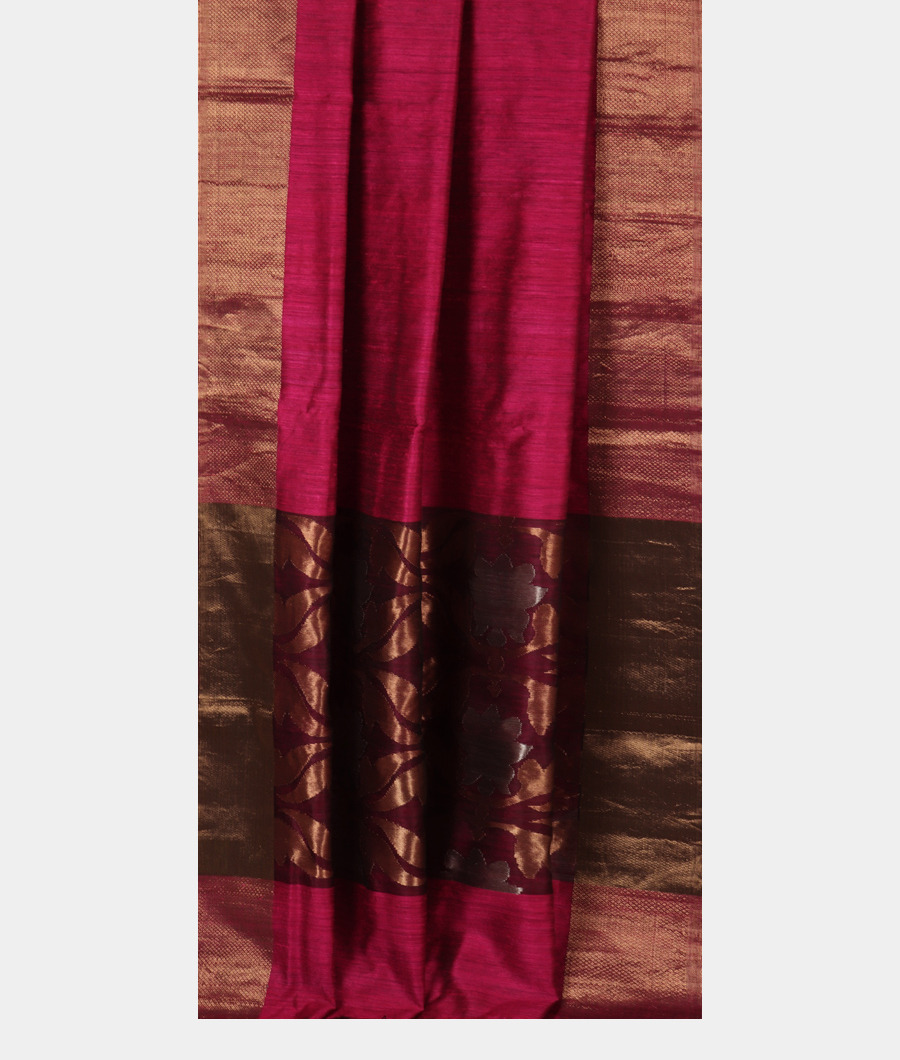 Purple Handwoven Tussar Saree T3194702