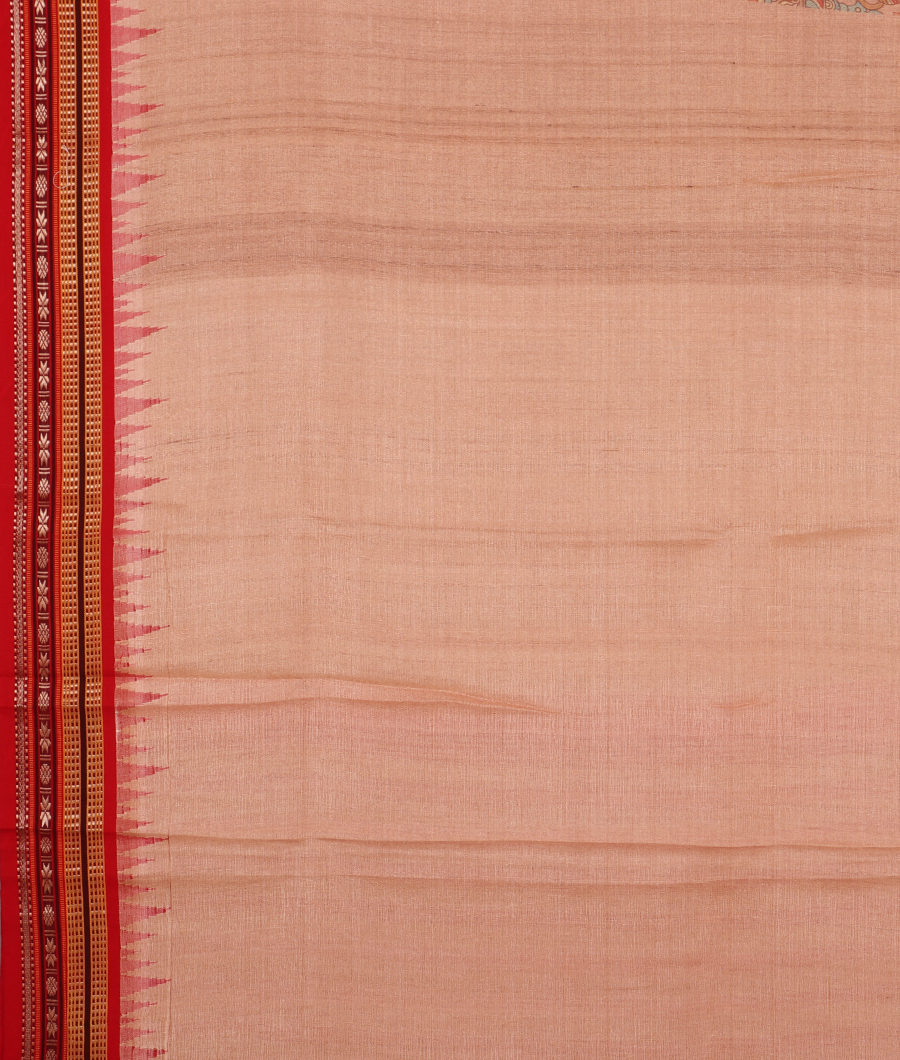 Pinkish Beige Vidarbha Tussar Saree T3095233