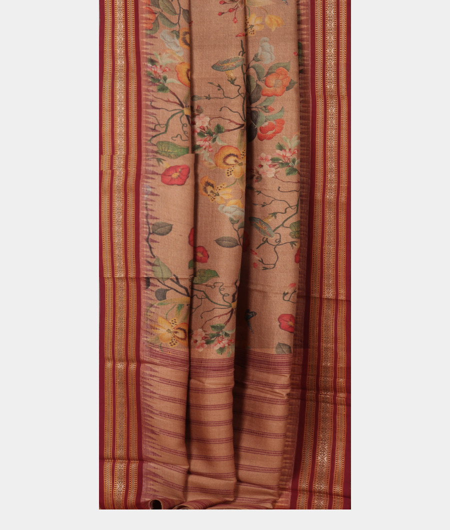 Beige Vidarbha Tussar Saree T3095352