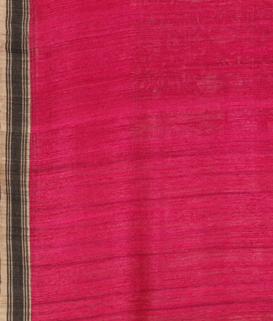 Pink Tussar Printed Saree T1181423