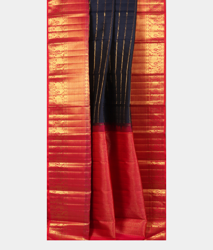 Blue Handwoven Kanjivaram Silk Saree T3259272