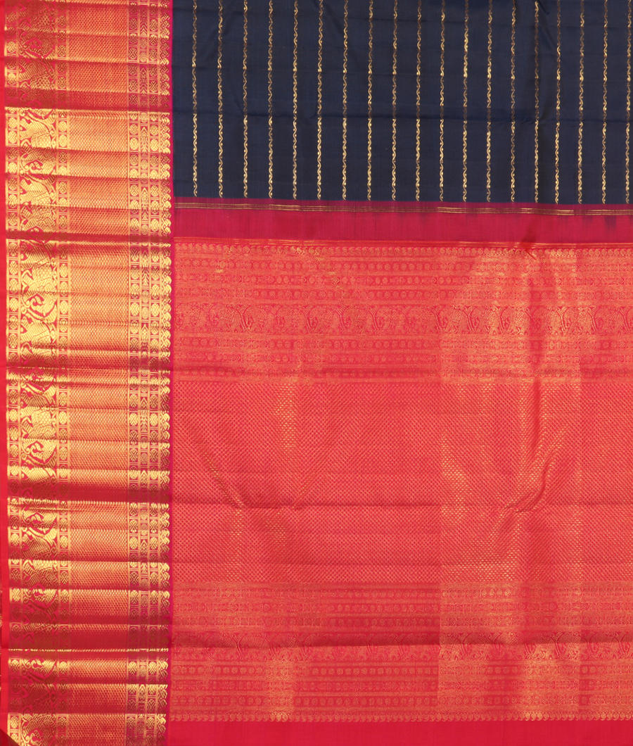 Blue Handwoven Kanjivaram Silk Saree T3259274