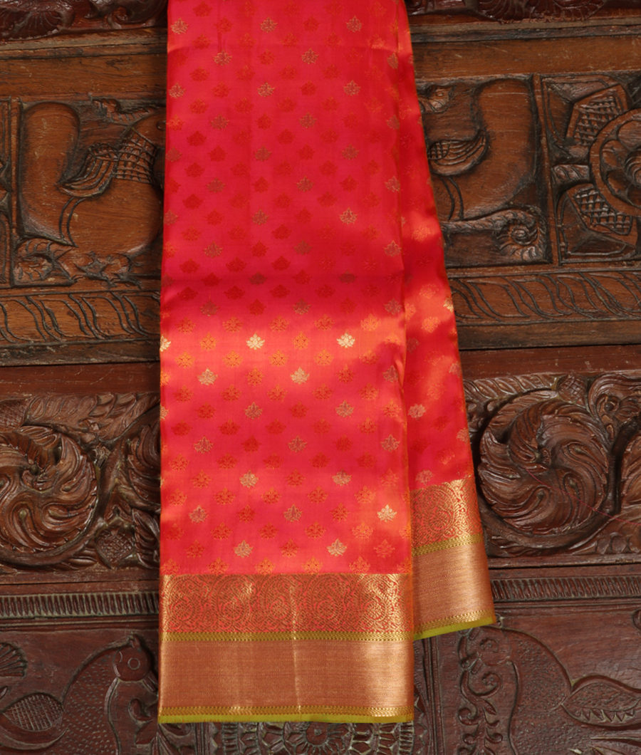 Orangish Pink Soft Silk Saree T308298-image