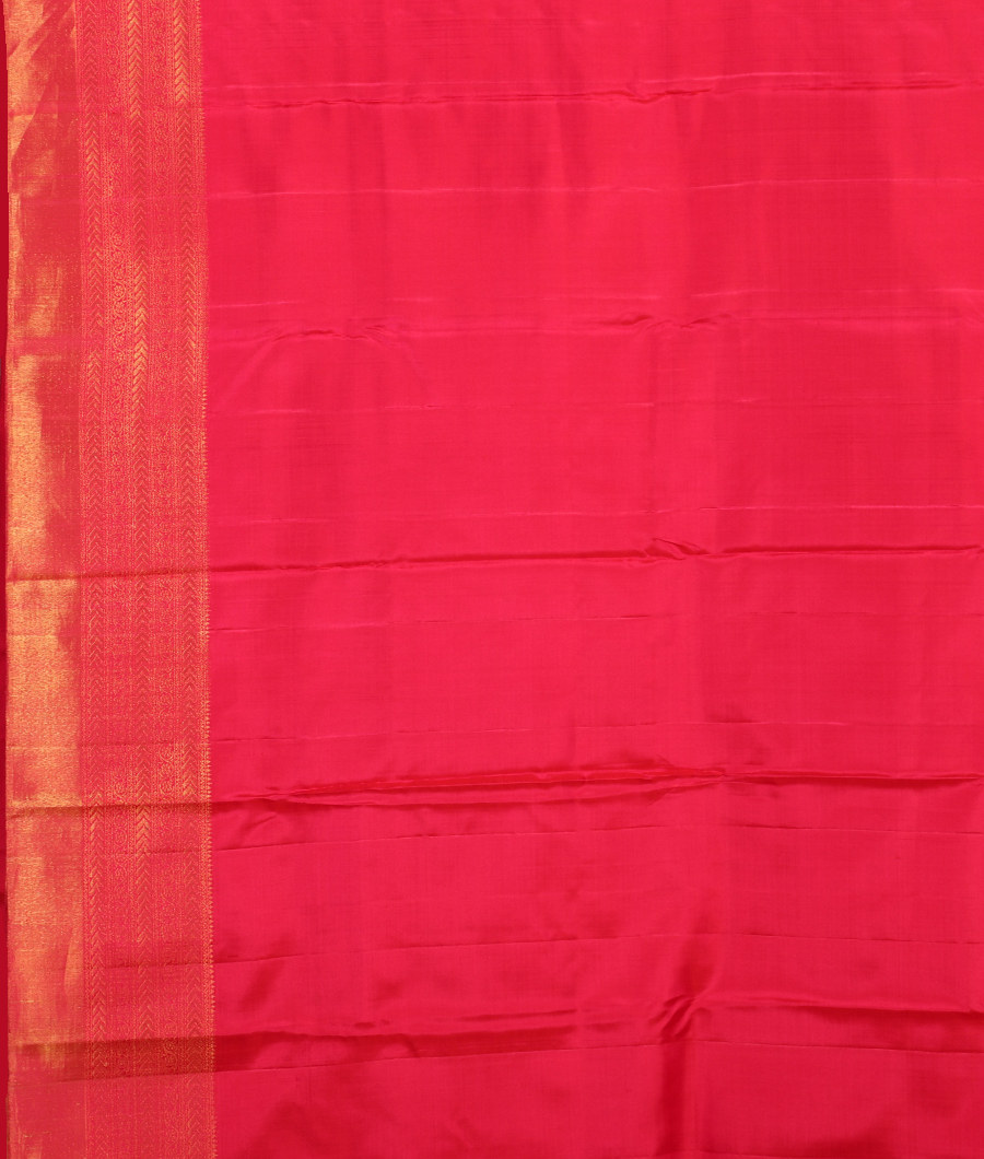 Orangish Pink Handwoven Kanjivaram Silk Saree T1695933