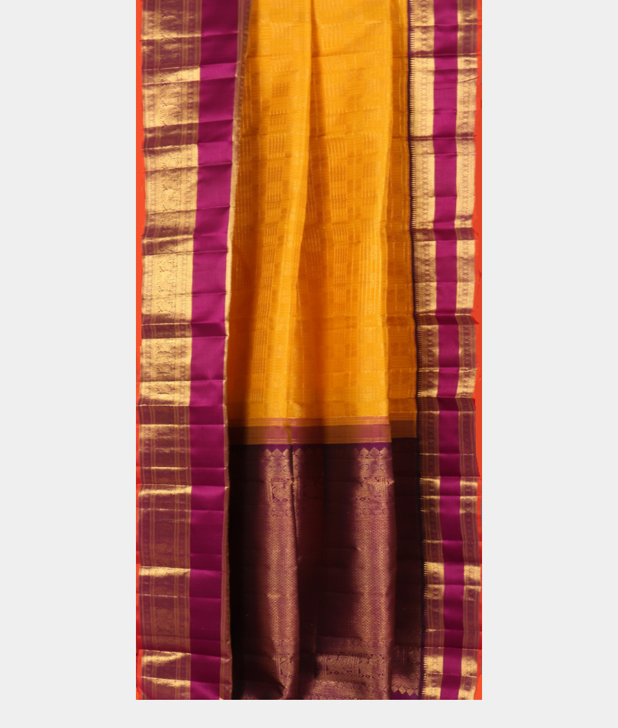 Yellow Handwoven Kanjivaram Silk Saree T3254852
