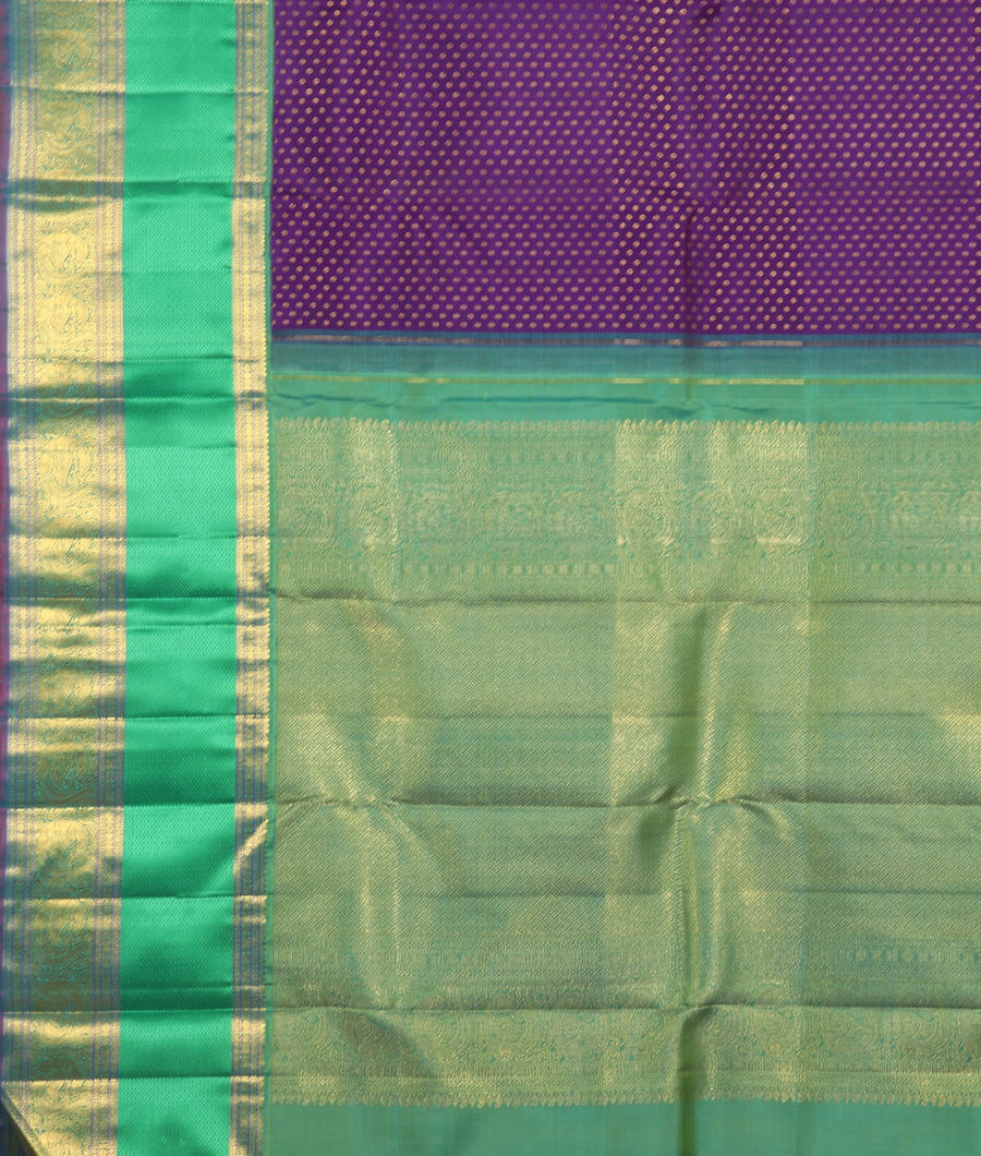 Purple Handwoven Kanjivaram Silk Saree T3144734