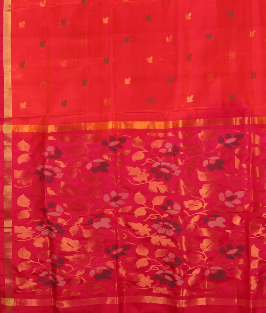 Pinkish Orange Uppada Silk Saree T3322424