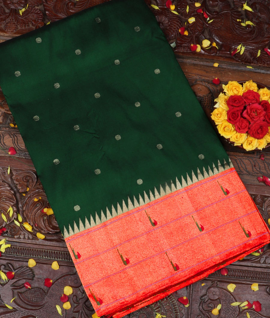 Green Paithani Silk Saree T333421-image