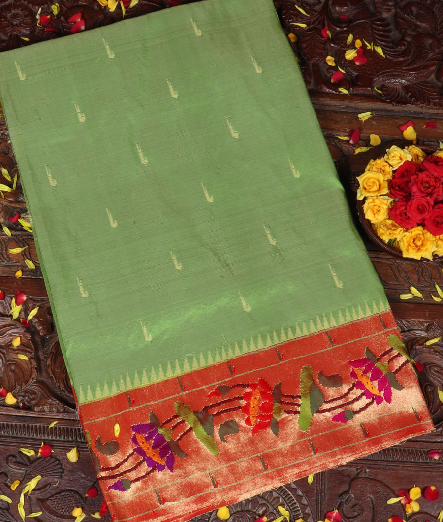 Green Paithani Silk Saree T325879-image
