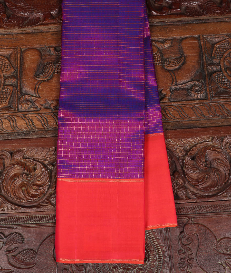 Purple Handwoven Kanjivaram Silk Saree T333044-image