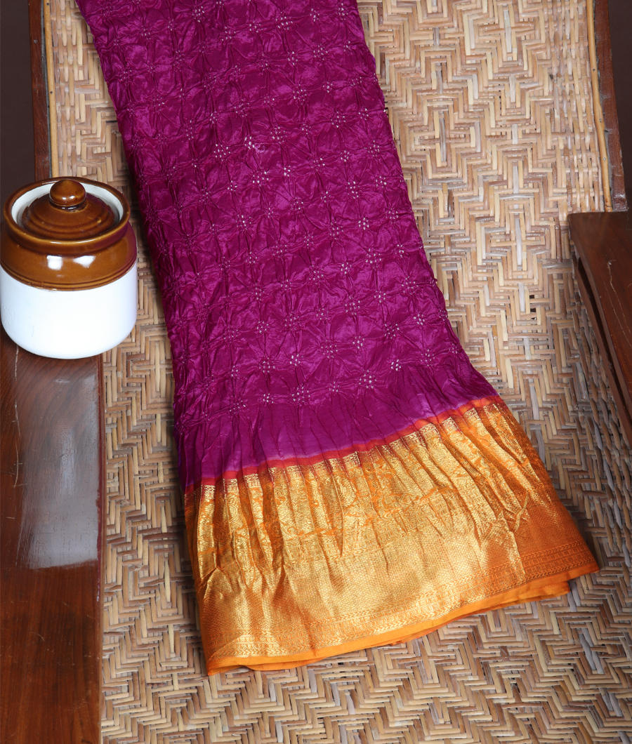 Purple Bandhani Kanjivaram Silk Saree T306953-image