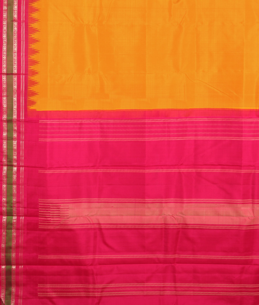 Yellow Handwoven Kanjivaram Silk Saree T3170774