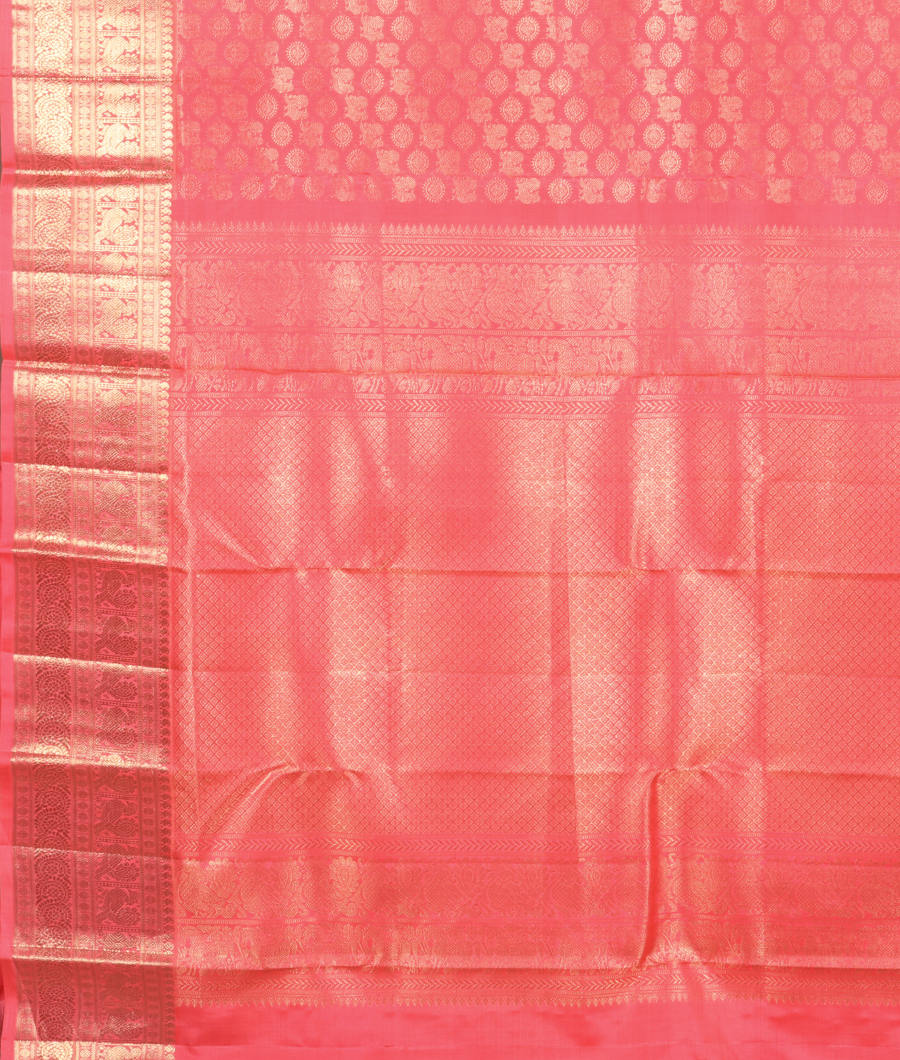 Pink Handwoven Kanjivaram Silk Saree T2850494