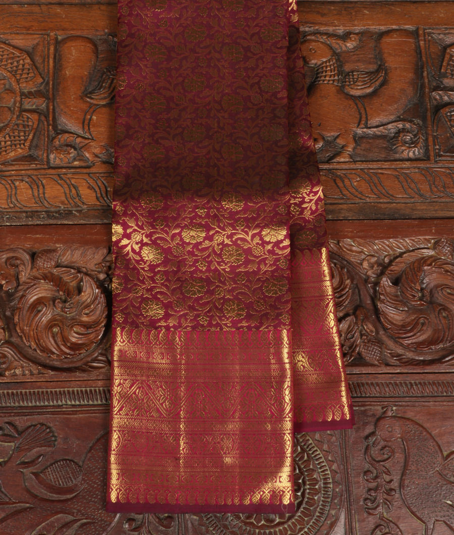 Burgundy Handwoven Kanjivaram Silk Saree T318331-image