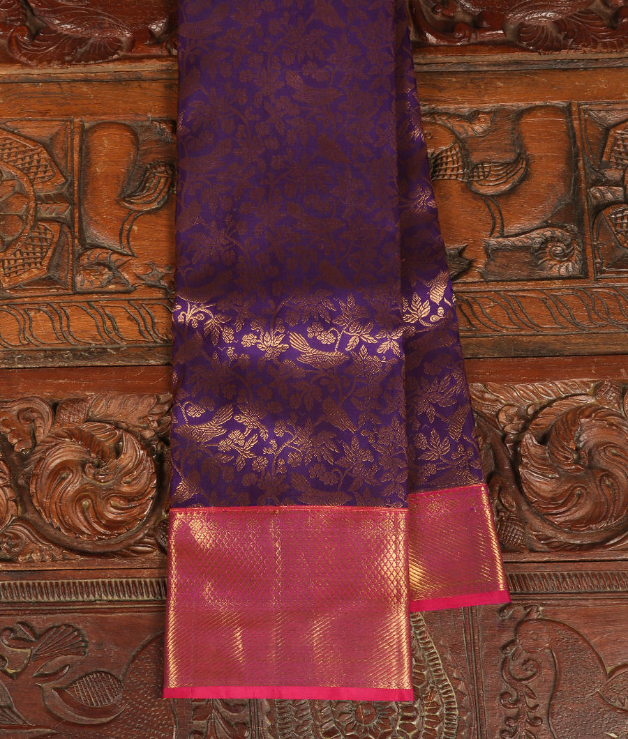 Purple Handwoven Kanjivaram Silk Saree T278052-image