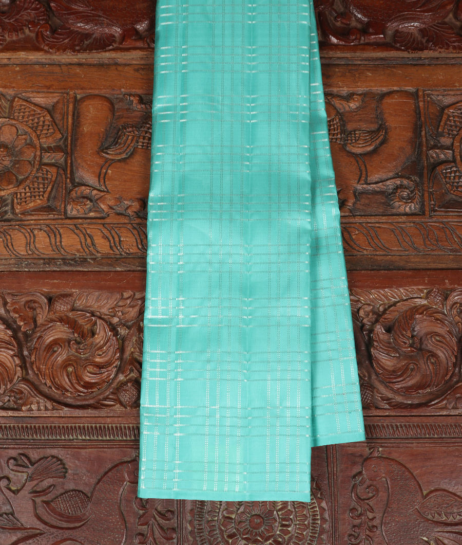 Turquoise Blue Handwoven Kanjivaram Silk Saree T331820-image