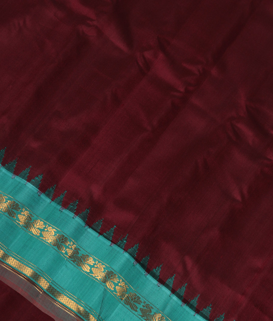 Brown Gadwal Silk Saree T332178-image