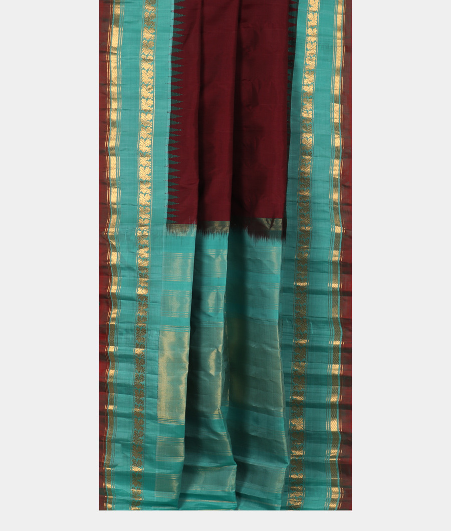 Brown Gadwal Silk Saree T3321782