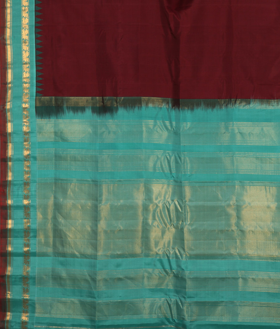 Brown Gadwal Silk Saree T3321784