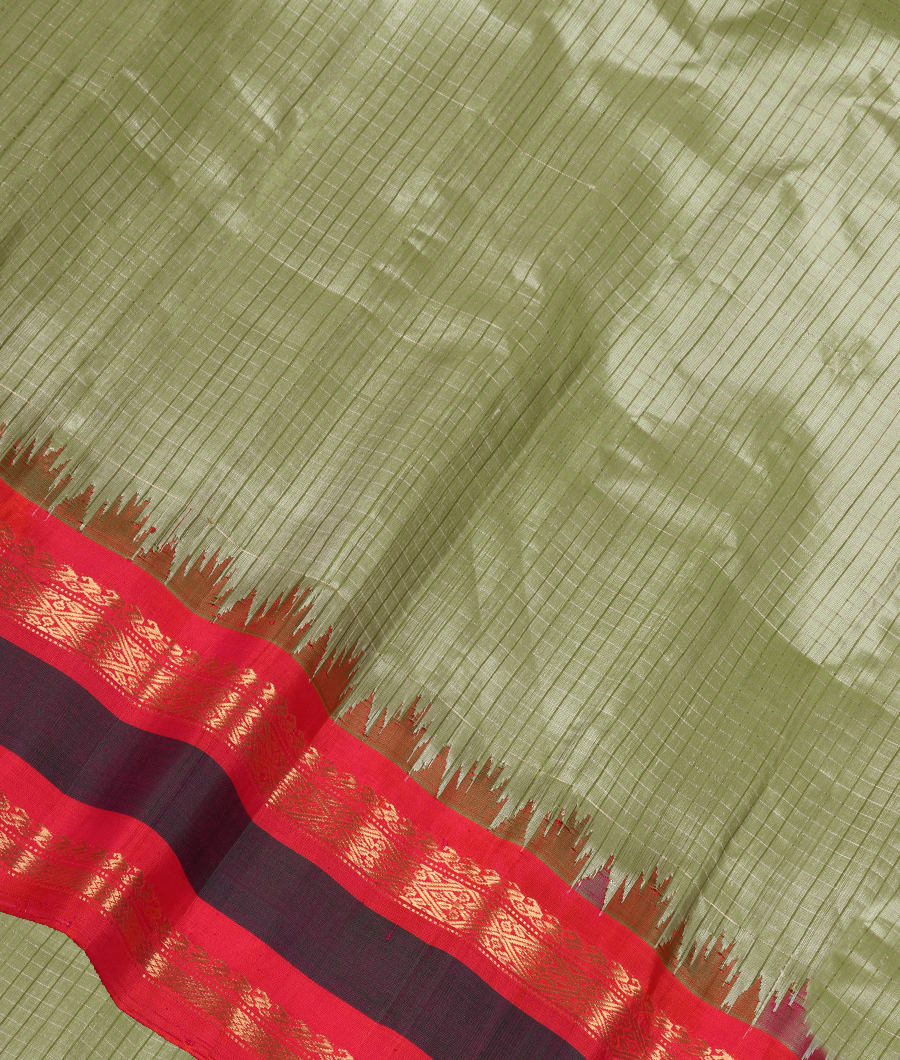 Green Gadwal Silk Saree T332451-image